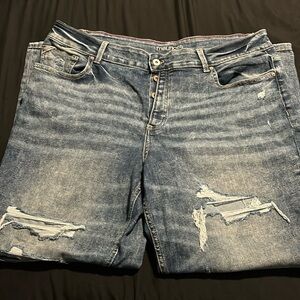 Maurice’s 22 destruction high rise boyfriend jeans. No tags but never worn.